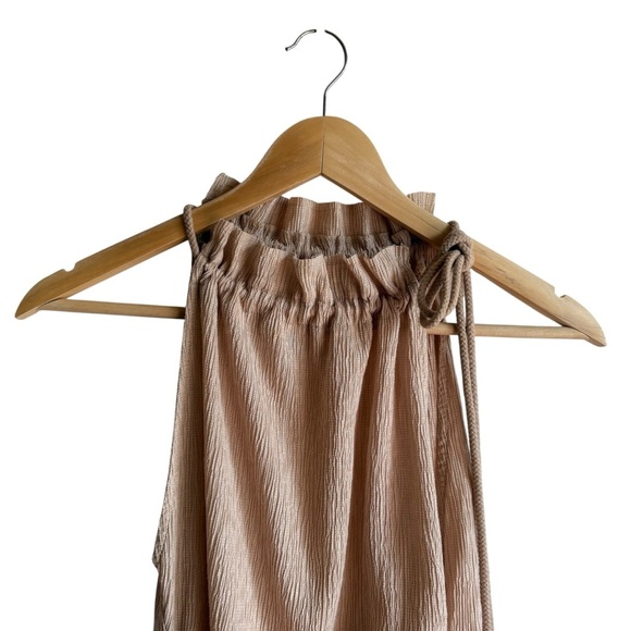 Acne Studios Asymmetric Crinkled Crepe Top Ecru Beige 100% Tencel Size Small - Picture 3 of 10